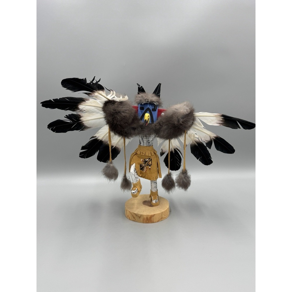 Native American Eagle Dancer KACHINA DOLL Navajo Handcrafted 11" Tall Signed